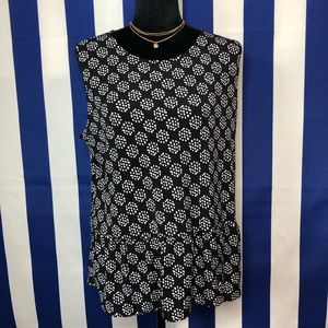 Liz Claiborne Black and White dotted blouse